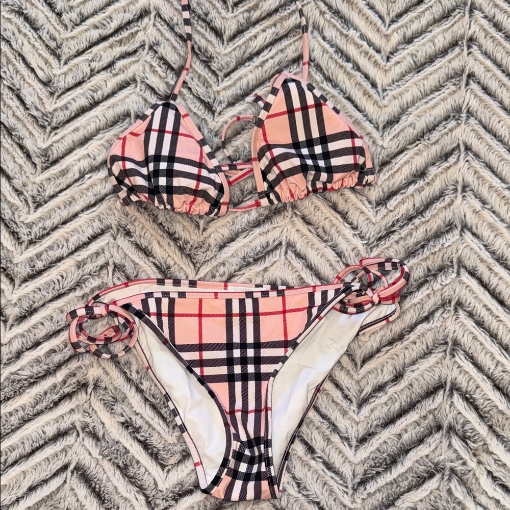 Pink Burberry Bikini Set